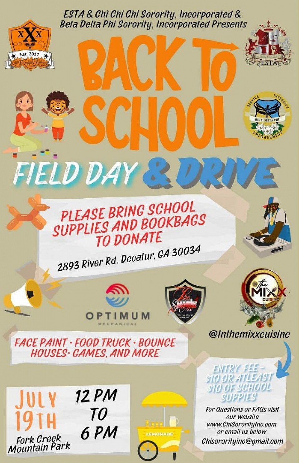 Back to School Field Day and Drive